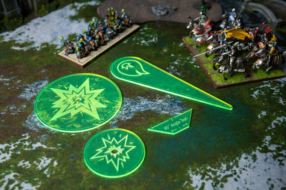 Acrylic Blast Template Set for Warhammer: The Old World – Artillery & Magic Templates