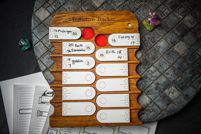 Initiative Tracker - Premium Oak & Acrylic Combat Tracker for TTRPGs