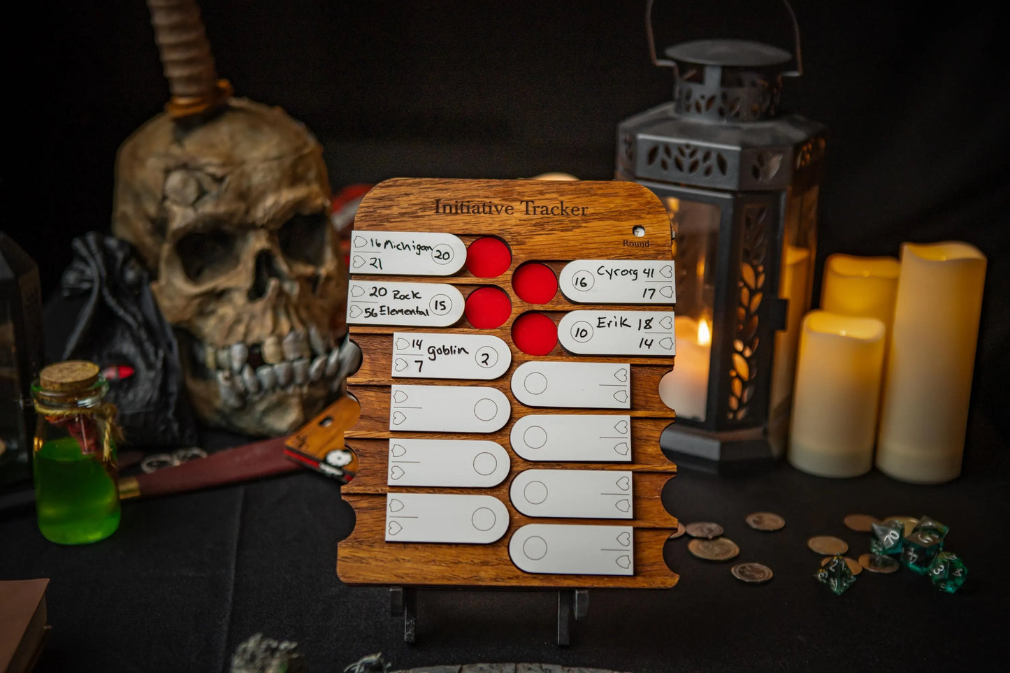 Initiative Tracker - Premium Oak & Acrylic Combat Tracker for TTRPGs
