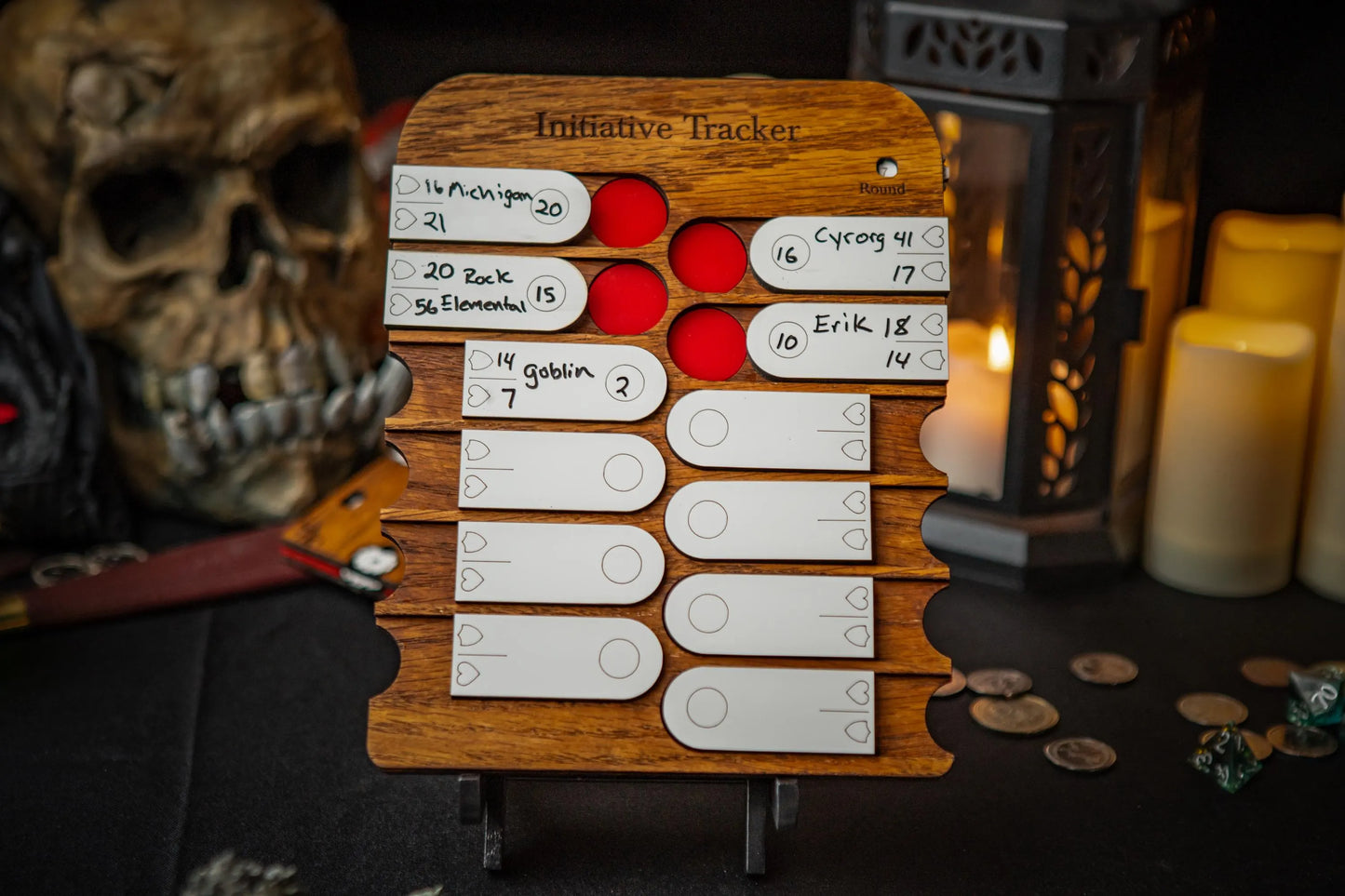 Initiative Tracker - Premium Oak & Acrylic Combat Tracker for TTRPGs