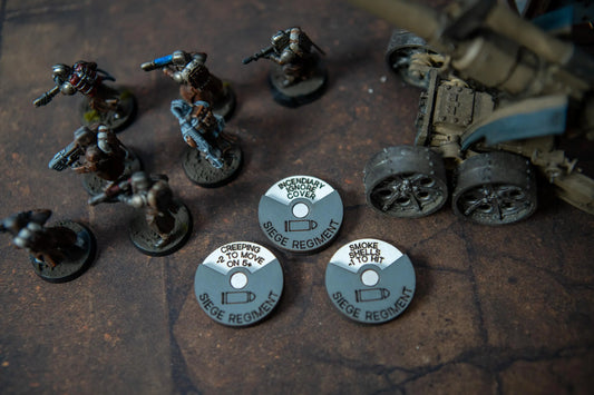 Siege Regiment Detachment Dials – Warhammer 40K Astra Militarum Tracker Set of 3