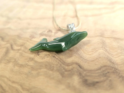 Dolphin Pendant — 25mm Canadian Nephrite Jade