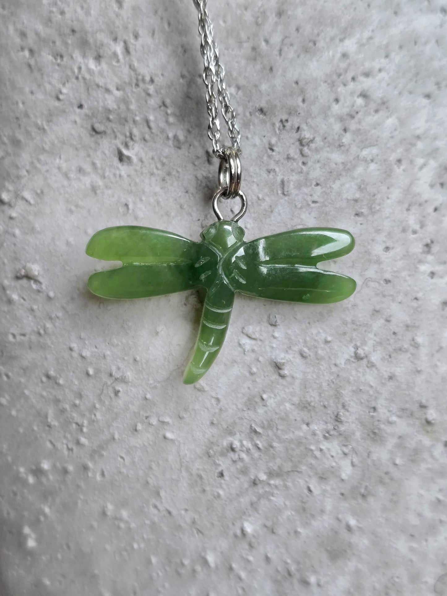 Dragonfly Pendant — 26mm Canadian Nephrite Jade