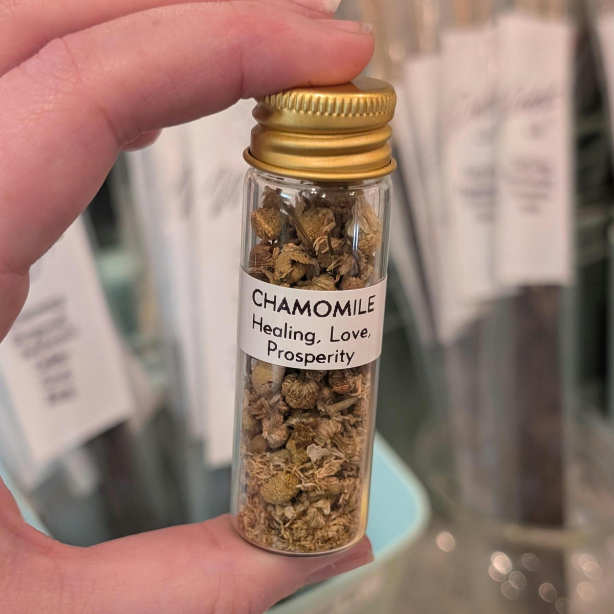 Chamomile - Healing, Love, & Prosperity | 15mL Herb Glass Jar