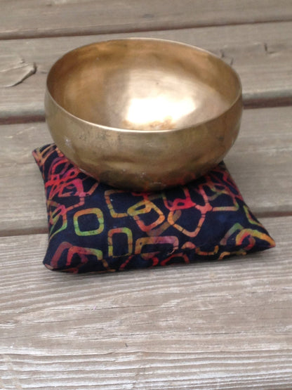 Geometric Singing Bowl Crystal Display Pillow – Batik Cushion for Crystal Spheres & Bowls