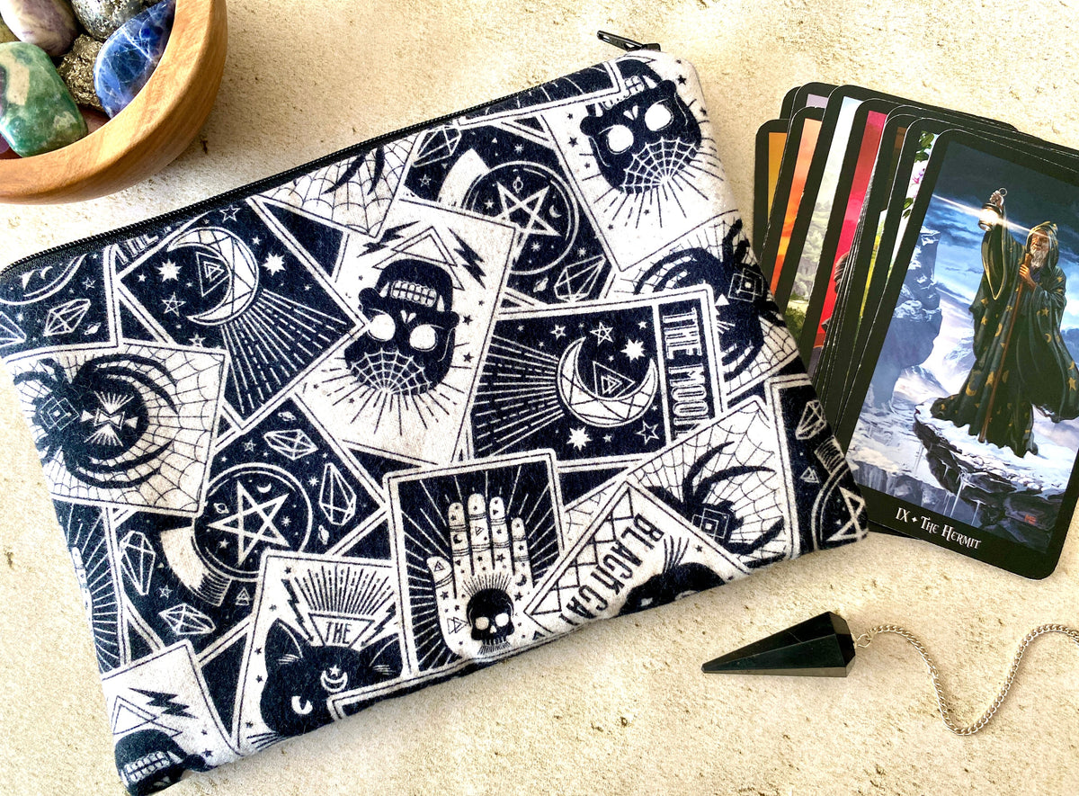 Witchy Tarot Bag - Goth Zipper Pouch