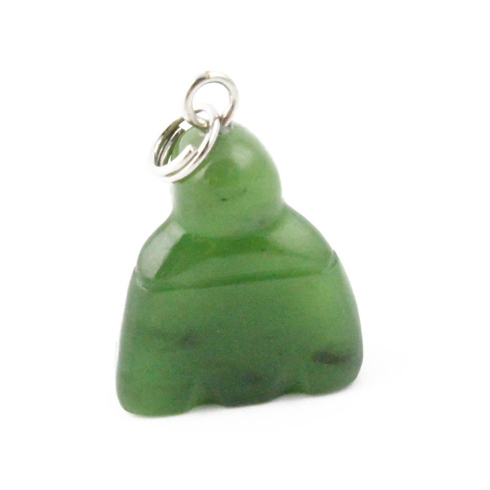 Jade Buddha Charm — 15mm Canadian Nephrite Jade