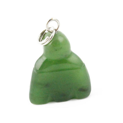 Jade Buddha Charm — 15mm Canadian Nephrite Jade
