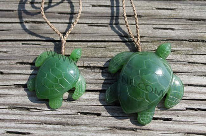 Jade Turtle Pendant — Canadian Nephrite Jade (3710)
