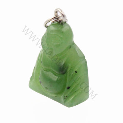 Jade Buddha Charm — 15mm Canadian Nephrite Jade