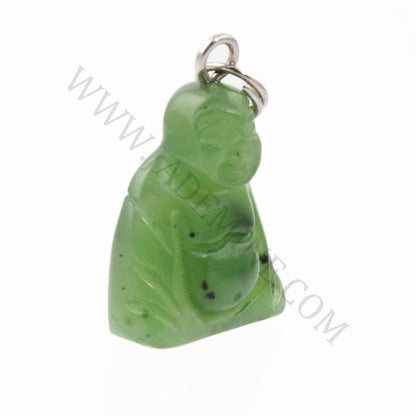 Jade Buddha Charm — 15mm Canadian Nephrite Jade