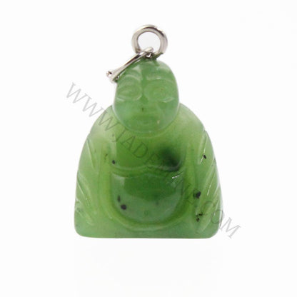 Jade Buddha Charm — 15mm Canadian Nephrite Jade