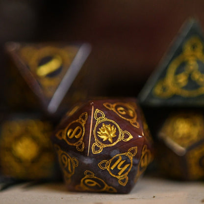Indian, Indian Agate Stone Dice Set - Dice Around the World Collection