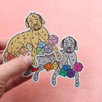 Irish Wolfhound D20 Dice Buddy Sticker