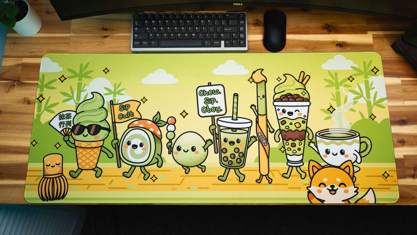 "Sip Cult" — Kawaii Deskmat