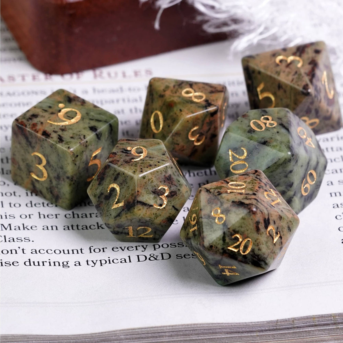 Jasper Gemstone Dice Set