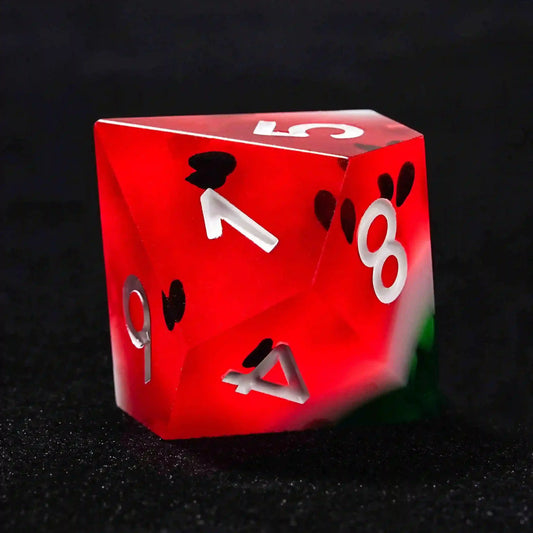 Juicy Watermelon 10-Sided Dice Resin D10 Dice