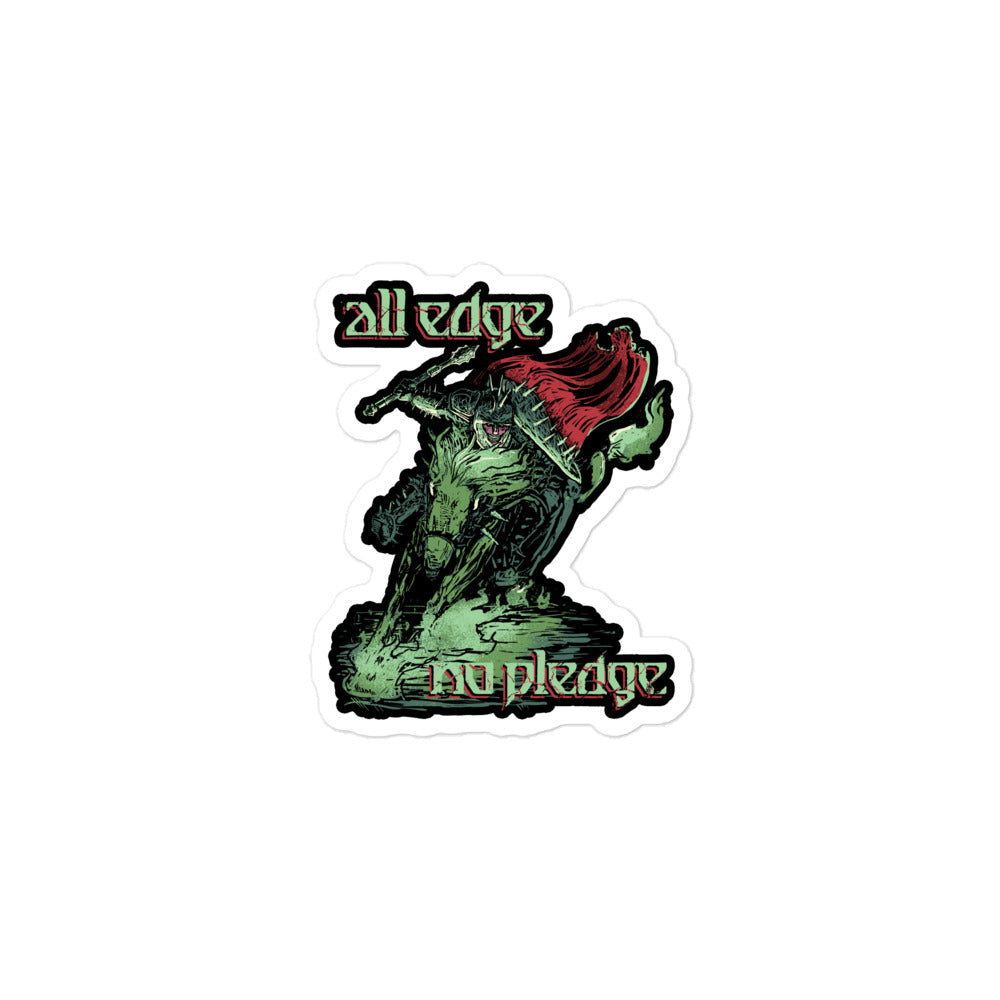All Edge No Pledge — Oathbreaker Paladin D&D Sticker