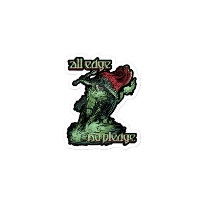 All Edge No Pledge — Oathbreaker Paladin D&D Sticker