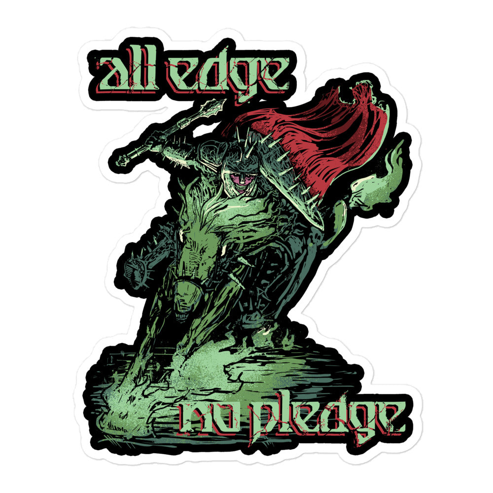 All Edge No Pledge — Oathbreaker Paladin D&D Sticker