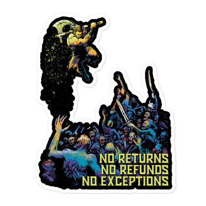 No Returns, No Refunds — Barbarian D&D Sticker