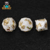 White Labrador Resin D10 Dice Set + Gold Numerals (D10 Dice)