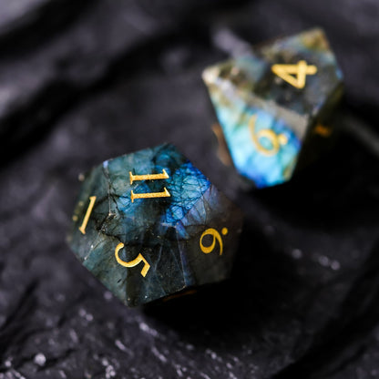 Labradorite Gemstone Dice Set