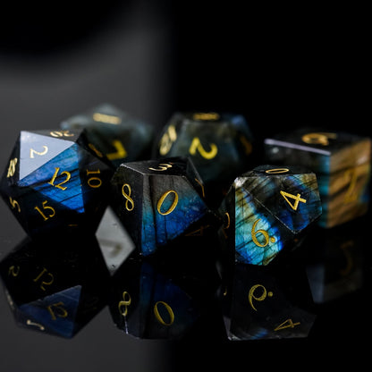 Labradorite Gemstone Dice Set