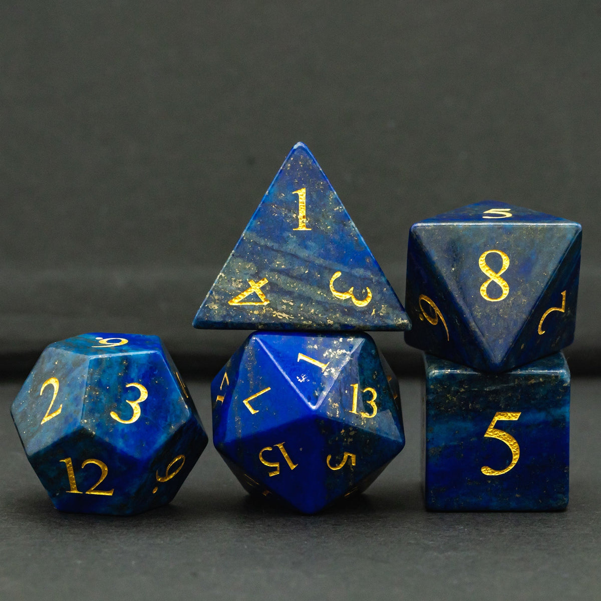 Lapis Lazuli Gemstone Dice Set