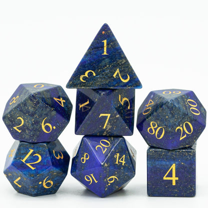 Lapis Lazuli Gemstone Dice Set