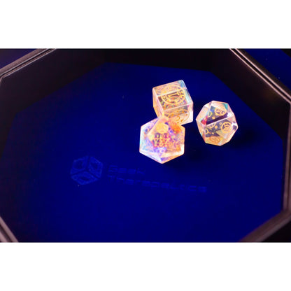 Leather Dice Vault With Lid, Storage for 5 Sets of Dice, and Staging Area (Red, Green, Blue, Purple)