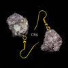 Lepidolite Rough Earrings with Gold Plated Wire (0.5 To 1 Inch) (1 Pair)