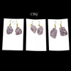 Lepidolite Rough Earrings with Gold Plated Wire (0.5 To 1 Inch) (1 Pair)