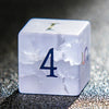 Light Purple Frosted Crystal DND Dice Set + Colorful Numbers