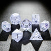 Light Purple Frosted Crystal DND Dice Set + Colorful Numbers
