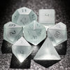 Light yellow gummy frosted and smooth gemstone dice set