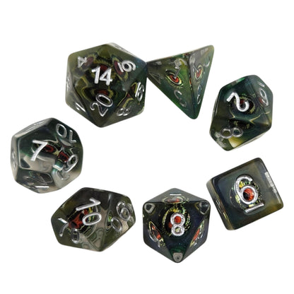 Serpent's Gaze Lizard Eye 7-Piece Resin DND Dice Set