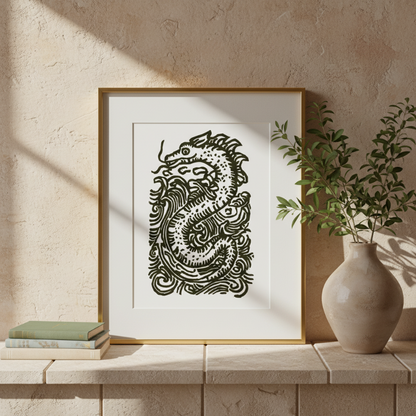 Loch Ness Sea Monster Folklore Art Print Reproduction