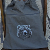 Majestic Bear Canvas Cinch Sack