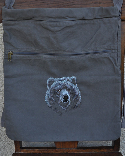 Majestic Bear Canvas Cinch Sack — TTRPG Dice & Gear Bag