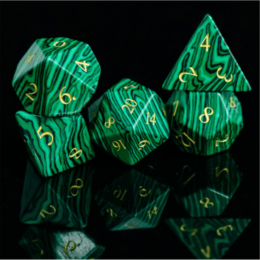 Malachite Gemstone Dice Set
