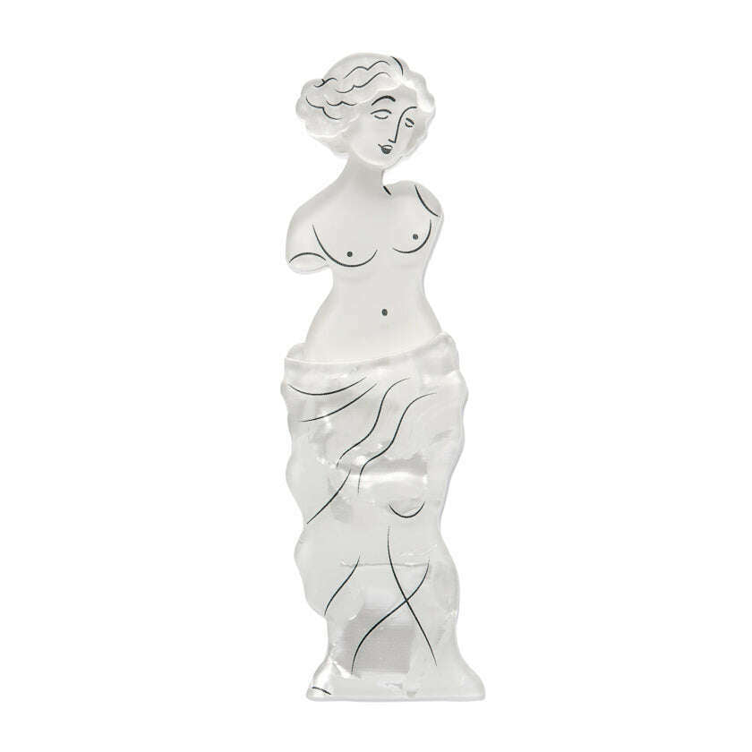 Marble Muse Aphrodite Brooch – Limited-Run Venus de Milo Layered Resin Pin, Greek Odyssey