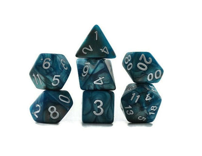 Medallion Dice Bag, Dice & Notebook Gift Set — Teal & Gray
