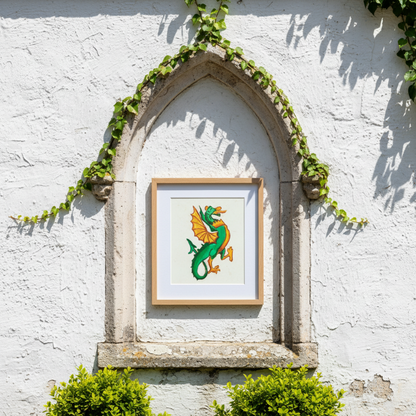 Medieval Dragon Illustration Fine Art Print | Folklore Wall Art