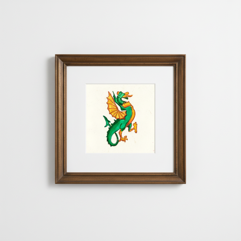 Medieval Dragon Illustration Fine Art Print | Folklore Wall Art