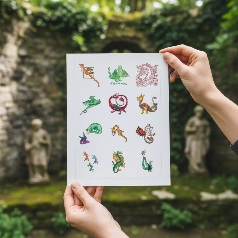 Medieval Dragon Study Fine Art Print 11x14
