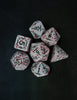 Metal White blood spatter Barbarian dice set