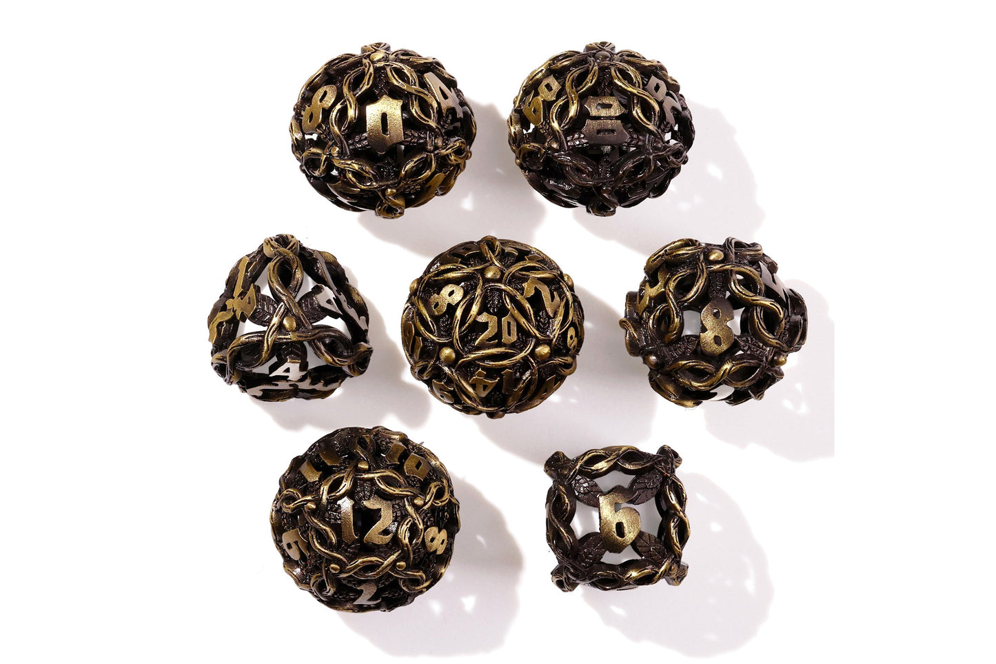 Nature's Wrath Metal RPG Dice Set | 7 Pieces
