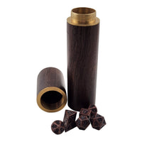 Micro metal dice in wood case