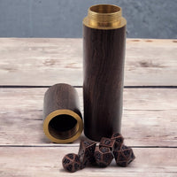 Micro metal dice in wood case